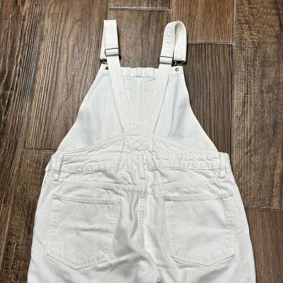 Lucky Brand Boyfriend Overall Jeans Size L Cotton Cone Denim Boho Festival* - Picture 8 of 16